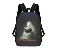 sinyumoney Ghost Reading Book-3 Children's 17 Inch School Backpack 3D Printed Cool Knapsack for Kids Travel Rucksacks Book Bags Kids School Bag