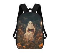 sinyumoney Ghost Reading Book in Field-1 Children's Backpacks School Backpack 3D Printed for Kids Travel Rucksacks Book Bags Kids 17inch School Bag