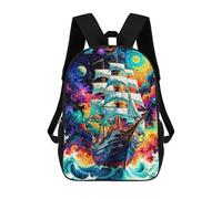 sinyumoney Ghost Ship Children's Backpacks School 3D Printed Bag Bookbag for Kids Travel Rucksacks Boy Girl Book Bags Kids School Bag 17inch