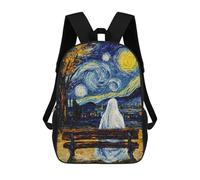 sinyumoney Ghost Starry Night Children's School Backpack 3D Printed for Kids Travel Rucksacks Book Bags Kids School Bag 17inch