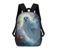 sinyumoney Ghostly Apparition Backpacks Kids 17inch School Backpack School Bag 3D Printed School Bag for Boys Elementary And Middle School Students