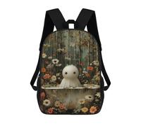 sinyumoney Ghostly Bath in The Woods Kids Backpack, Kids School Bag 3D Printed School Backpacks for Boys And Teenager School Students 17inch