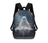 sinyumoney Ghostly Bench Night Scene Rucksack Water Resistant Travel Backpack Computer Bag for Teenage Girls Boys Women Men 17inch
