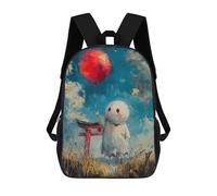 sinyumoney Ghostly Figure with Balloon Rucksack Lightweight Schoolbag Dayback Bookbag College for Girl, Teen Girls 17inch