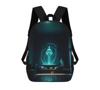 sinyumoney Ghostly Glow in The Living Room Kids Backpacks,3D Personalized School Bookbags for Boys Girls Large Schoolbags Casual Daypack 17inch