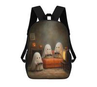 sinyumoney Ghosts Playing Video Games Children's Backpacks School Backpack 3D Printed for Kids Travel Rucksacks Book Bags Kids 17inch School Bag
