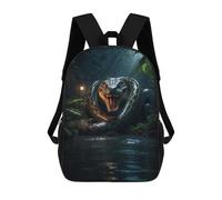 sinyumoney Giant Emerald Green Snake School Backpack 3D Printed School Bags Boys Girls Laptop Backpack for Kids/Students/Adults 17inch