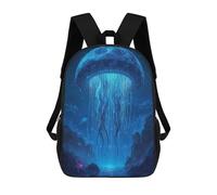 sinyumoney Giant Jellyfish in Alien Landscape Kids Backpack, Kids School Bag 3D Printed School Backpacks for Boys And Teenager School Students 17inch