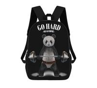 sinyumoney Giant Panda Weightlifting Backpack School Bag Water Resistant Computer Rucksack for Campus Outdoor Travel Sports 17inch