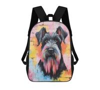 sinyumoney Giant Schnauzer Graffiti Backpacks 3D Printed Kids School Backpack Outdoor Casual Daypack Fashion Casual Children Backpacks Cute Travel Bags 17inch