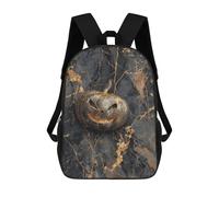 sinyumoney Gilded Halloween Pumpkin Decor Backpacks 3D Printed Kids School Backpack School Bag Fashion Rucksacks for Boys Elementary And Middle School Students 17inch