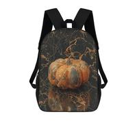 sinyumoney Gilded Pumpkin Decorative Fall Decoration 3D Printed 17inch School Bag Children's School Backpack Travel Backpacks Casual Fashion Bag for Kids School Students