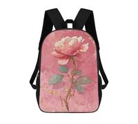 sinyumoney Gilded Rose Wall Mural Backpack Kids School Bag Boys Cartoon 3D Print Students Schoolbag Laptop Daypack for Boys Girls 17inch