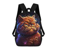 sinyumoney Ginger Cat with Glasses Rucksack Rucksack Casual Daypacks School Work Travel Bag for Men, Women & Teenage Boys 17inch