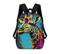 sinyumoney Giraffe Animal PopArt Backpacks Children's Backpacks School Bag 3D Printed Children's School Backpack Fashion Travel Backpacks for Kids Elementary Middle School 17inch