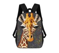 sinyumoney Giraffe Animal Portrait Backpacks Kids Student Schoolbag,3D Printed Backpacks,Elementary And Middle School Students Backpacks for Boys Girls 17inch