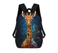 sinyumoney Giraffe Art Print Backpack Kids School Bag Boys Cartoon 3D Print Students Schoolbag Laptop Daypack for Boys Girls 17inch