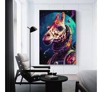 sinyumoney Giraffe Astronaut in Space Canvas Wall Art Bedroom Home Office Kitchen Gallery Corridor Bathroom Wall Decor Ready To Hang Living Room Canvas 16x24inch(40x60cm)