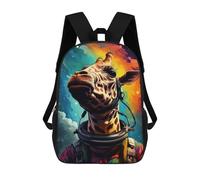 sinyumoney Giraffe Astronaut Space Art-3 School Backpack Business Laptop Rucksack Bag Unisex Casual Daypack for Men, Women & Teenage Boys 17inch