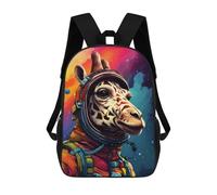 sinyumoney Giraffe Astronaut Space Art Children's Backpacks School Backpack 3D Printed for Kids Travel Rucksacks Book Bags Kids 17inch School Bag