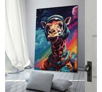 sinyumoney Giraffe Astronaut Space Art Print Art Work for Home Walls For Teens Game Boys Room Wall Decor Wall Decoration 20x30inch(50x75cm)