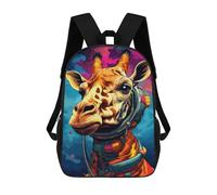 sinyumoney Giraffe Astronaut Space Suit-1 17inch School Bag 3D Printed Children's School Backpack Casual Fashion Travel Backpacks for Kids School Students