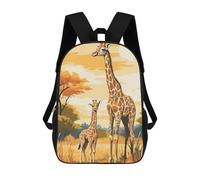 sinyumoney Giraffe Family in Savanna School Backpack Computer Rucksack for School/Work/Travel for Girl, Teen Girls 17inch