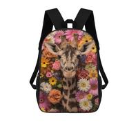 sinyumoney Giraffe Floral Flowers Art School Backpack Water Resistant Travel Backpack Computer Bag for Girls Boys Teenage 17inch
