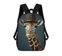 sinyumoney Giraffe Funny Animal Hat School Backpack Business Laptop Rucksack Bag Unisex Casual Daypack for Men/Women 17inch