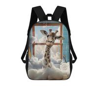 sinyumoney Giraffe in A Bubble Bath Backpack School Bag Lightweight Casual Daypack School Backpacks for School/Work/Travel 17inch