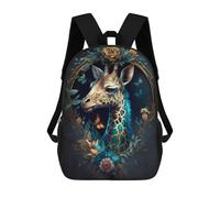sinyumoney Giraffe in A Floral Frame School Bags Business Laptop Rucksack Bag Unisex Casual Daypack for Camping Outdoor Adventures And Daily Travel 17inch