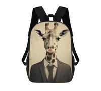 sinyumoney Giraffe in A Suit Rucksack Water Resistant School Bag Business Backpack for Men, Women & Teenage Boys 17inch