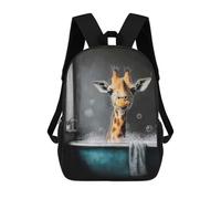 sinyumoney Giraffe in Bathtub with Bubbles Children's 17 Inch School Backpack 3D Printed Casual Daypacks for Kids Travel Rucksacks Book Bags Kids School Bag