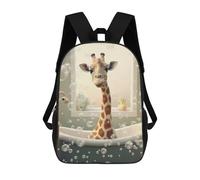sinyumoney Giraffe in Bubble Bath School Backpack Large Water Resistant Laptop Backpack for Men, Women & Teenage Boys 17inch