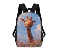 sinyumoney Giraffe in Flower Field-1 School Backpack Water Resistant Travel Backpack Computer Bag for Men, Women & Teenage Boys 17inch