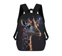 sinyumoney Giraffe in Space-4 17 Inch Backpacks Kids Schoolbag,3D Printed Elementary And Middle School Students Backpacks for Boys Girls