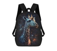 sinyumoney Giraffe in Space Art Print-3 Backpack School Bag Large School Backpack for Boys - Perfect for Travel, Work And Daily Use 17inch