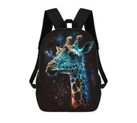 sinyumoney Giraffe in Space Art Print-5 17 Inch School Bag Backpack Teen Schoolbag 3D Printing Adjustable Schoolbag Fashion Pocket Bag for Kids Boys Girls Students