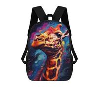 sinyumoney Giraffe in Space Art Print School Backpack Water Resistant School Bag Business Backpack for Men/Women 17inch