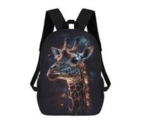 sinyumoney Giraffe in Space Kids Backpack 17 Inch School Bag 3D Printed Cartoon School Backpacks for Boys And Teenager School Students