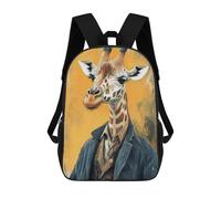 sinyumoney Giraffe in Suit Backpack Cartoon Plush Bag, 3D Backpack for Kids School Bag Birthday Gift Idea for Boys And Girls 17inch