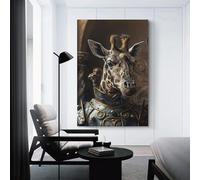 sinyumoney Giraffe Knight in Shining Armor Art Work for Home Walls for Rustic Bath Decor Canvas Art 16x24inch(40x60cm)