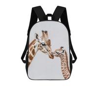 sinyumoney Giraffe Mother And Baby Children's Backpack, 3D Printed School Backpack, Backpack for Boys Girls, Adjustable School Bag for Primary School 17inch