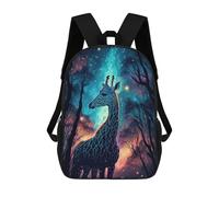 sinyumoney Giraffe Neon School Backpack School Bags for Girls Boys Backpack with Pocket Fashion School Bag Kids Backpack 17inch