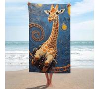 sinyumoney Giraffe on Roller Coaster Art Print Towels Bathroom Super Soft Feel Goal Design Beach Towel Travel Essentials for Pool Or Bath 130cm*80cm