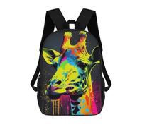 sinyumoney Giraffe PopArt Animal Backpack 3D Printed Children's School Backpack Kids Travel Backpacks High Capacity Book Bags Children's Backpack Rucksack 17inch