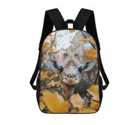 sinyumoney Giraffe Portrait with Autumn Leaves Rucksack Rucksack Casual Daypacks School Work Travel Bag for Men, Women & Teenage Boys 17inch