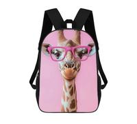 sinyumoney Giraffe Print Rucksacks 3D Printed Children Backpacks Fashion Casual Daypack Cute Travel Bags Outdoor Casual Daypack for Boy And Girl 17inch