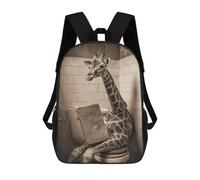 sinyumoney Giraffe Reading Newspaper in Bathroom-1 School Bag 3D Printed 17inch Backpacks Fashion Kids School Backpack Rucksacks for Boys Elementary And Middle School Students