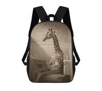 sinyumoney Giraffe Reading Newspaper on Toilet Children's Backpacks School Backpack 3D Printed for Kids Travel Rucksacks Book Bags Kids 17inch School Bag